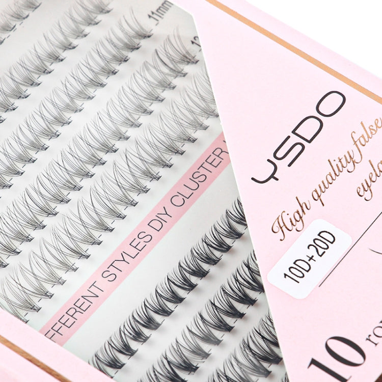 10rows /Box 10D+20D Naturally Thick Grafted Eyelashes 0.07 Single Cluster Implanted False Eyelashes