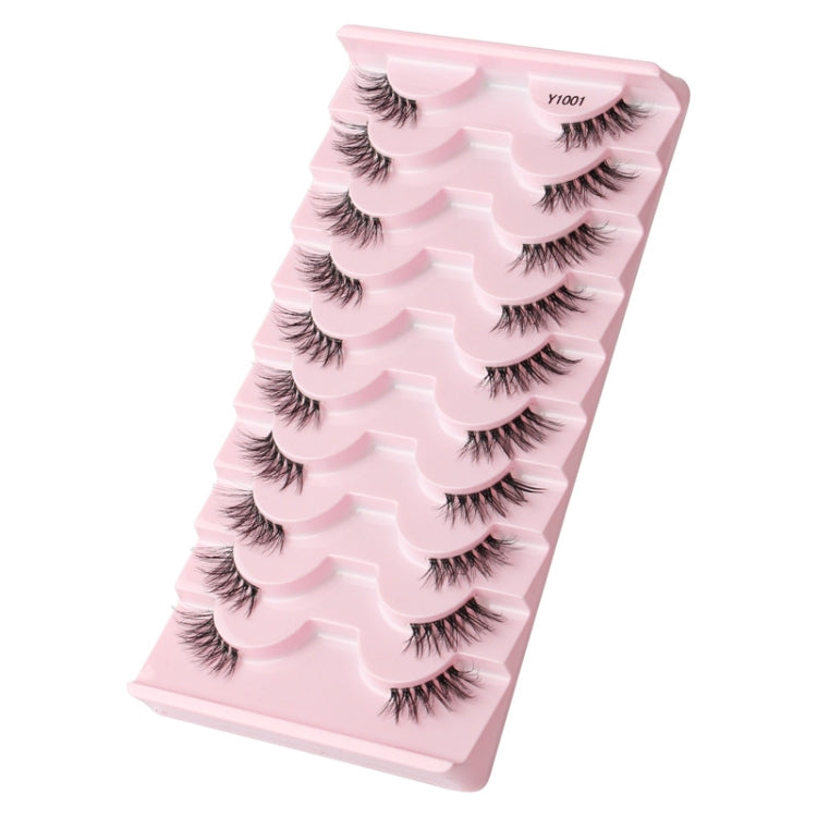 10pairs /Box Half False Eyelashes With Transparent Stems Natura Extension Lashes