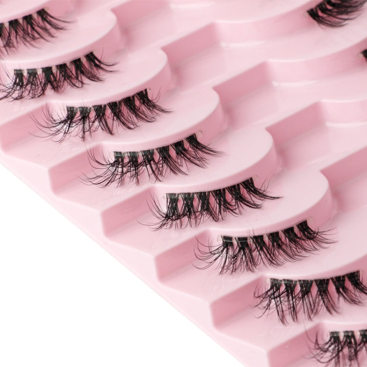 10pairs /Box Half False Eyelashes With Transparent Stems Natura Extension Lashes