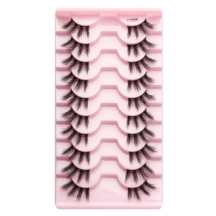 10pairs /Box Half False Eyelashes With Transparent Stems Natura Extension Lashes