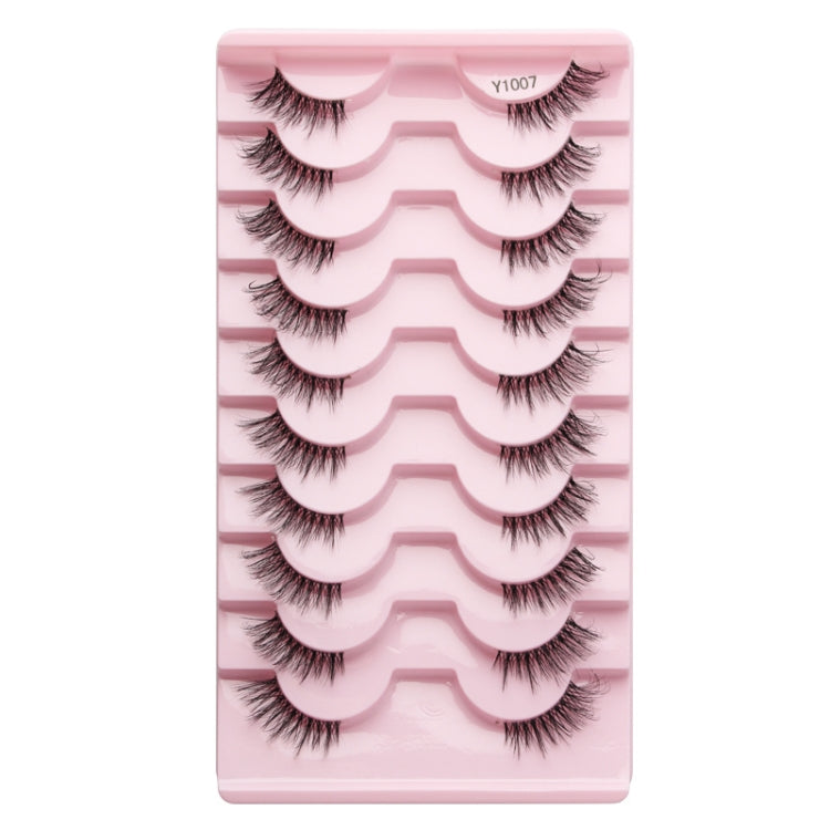 10pairs /Box Half False Eyelashes With Transparent Stems Natura Extension Lashes