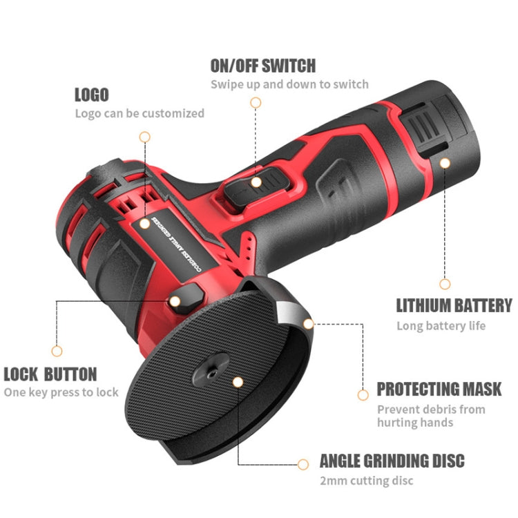HILDA 12V 3 Inch Li-Ion Angle Grinder Home Cutting And Sanding Machine, US Plug