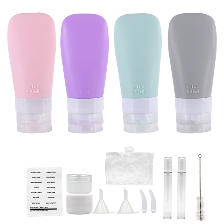 14 In 1 Toiletries Travel Bottles Set Leak Proof Silicone Squeezable Shampoo Dispenser