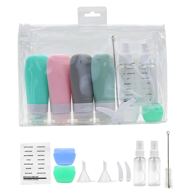 14 In 1 Toiletries Travel Bottles Set Leak Proof Silicone Squeezable Shampoo Dispenser