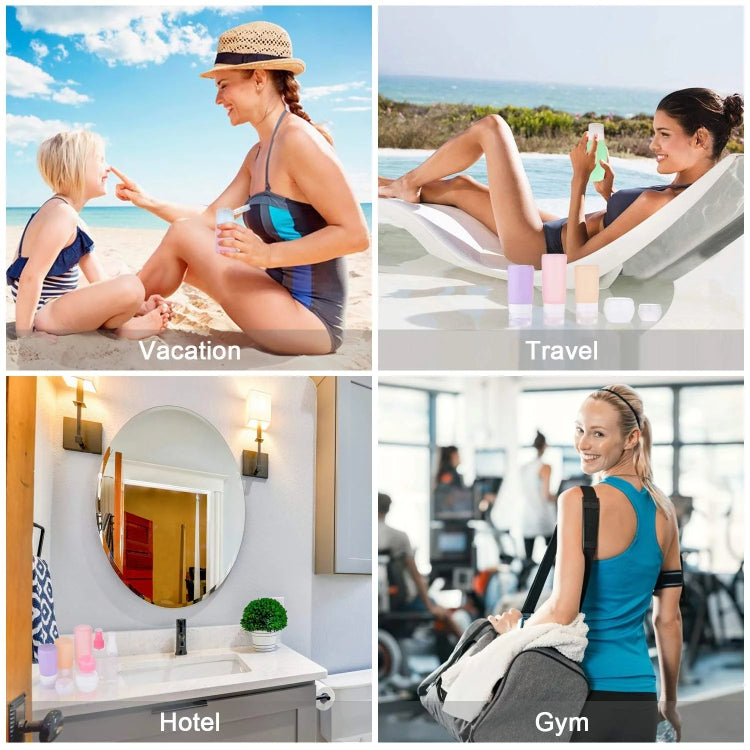 14 In 1 Toiletries Travel Bottles Set Leak Proof Silicone Squeezable Shampoo Dispenser