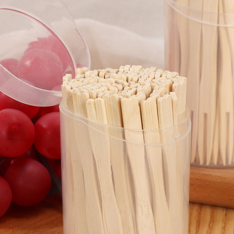Bamboo Fruit Stick Disposable Two Tines Dessert Fork For Home Use