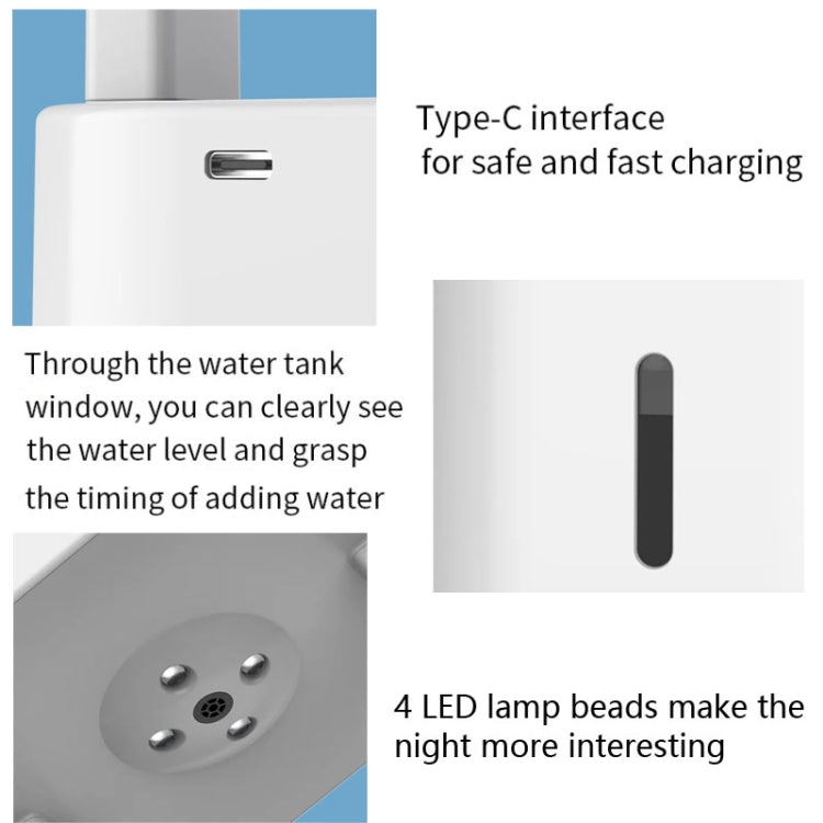 580ml Anti-gravity Humidifier Water Droplet Backflow Atomizer Aromatherapy Machine