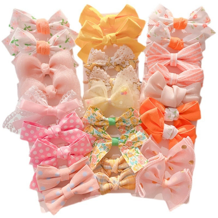 10pcs /Set  Big Bow Flower Elastic Hairbands Children Girls Sweet Hair Ties
