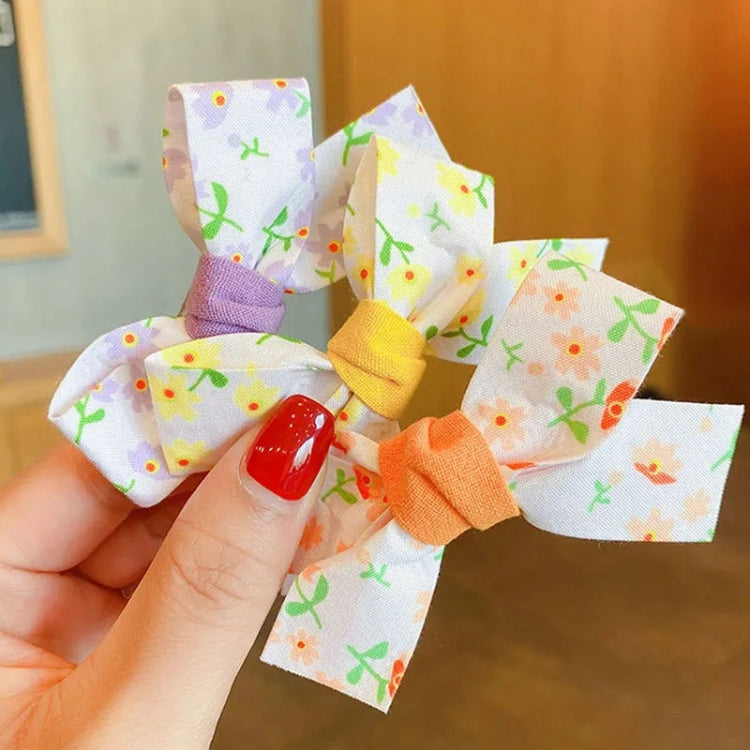 10pcs /Set  Big Bow Flower Elastic Hairbands Children Girls Sweet Hair Ties