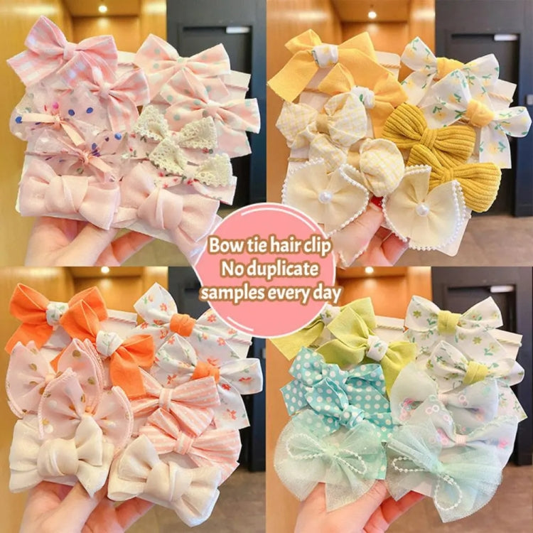 10pcs /Set  Big Bow Flower Elastic Hairbands Children Girls Sweet Hair Ties
