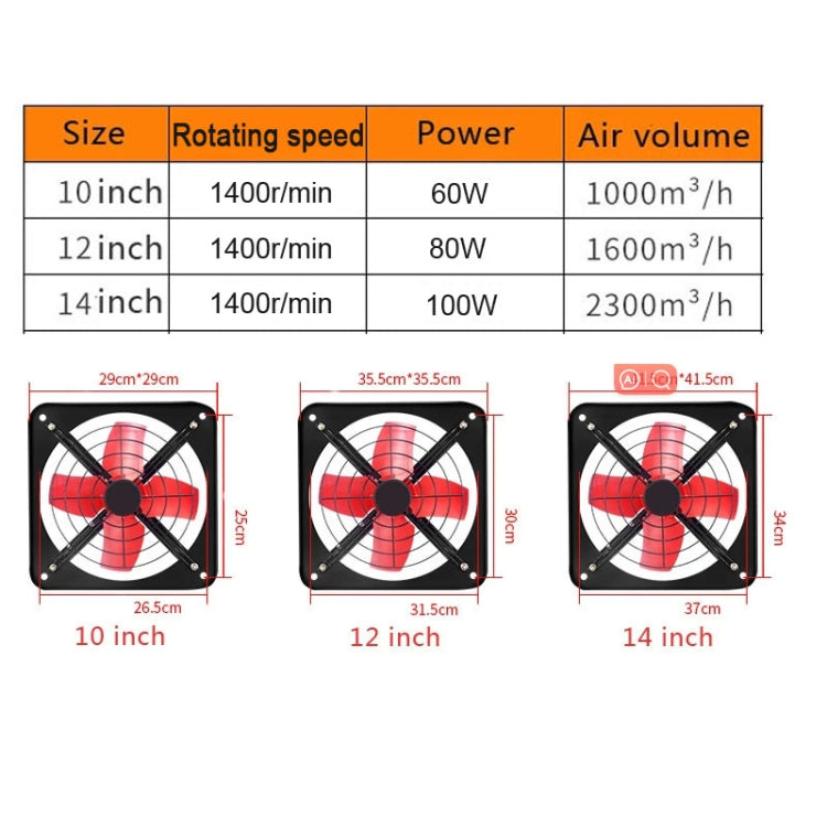 Kitchen Exhaust Fan Wall Window Fan High Power Industrial Extractor Fume Space Extractor Hood,CN Plug