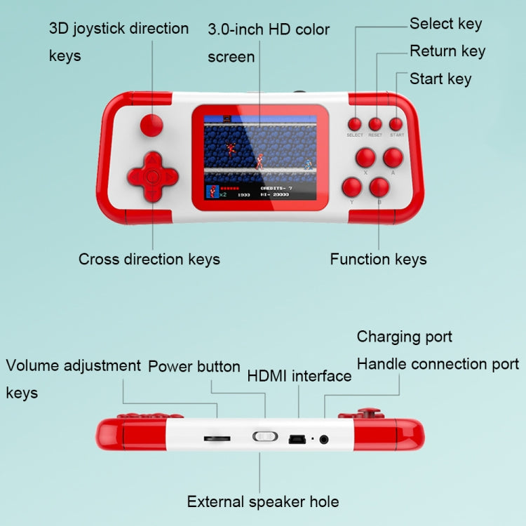 A12 3.0-Inch HD Colorful Screen Retro Handheld Game Console With 666 Built-In Games