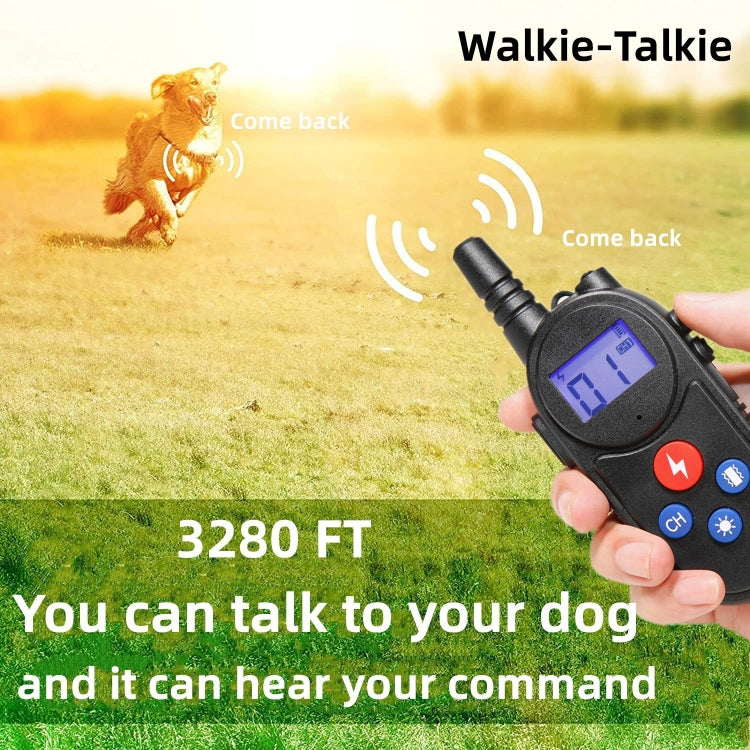 1000m Remote Control Intercom Dog Trainer Electric Shock Vibration Stop Barker