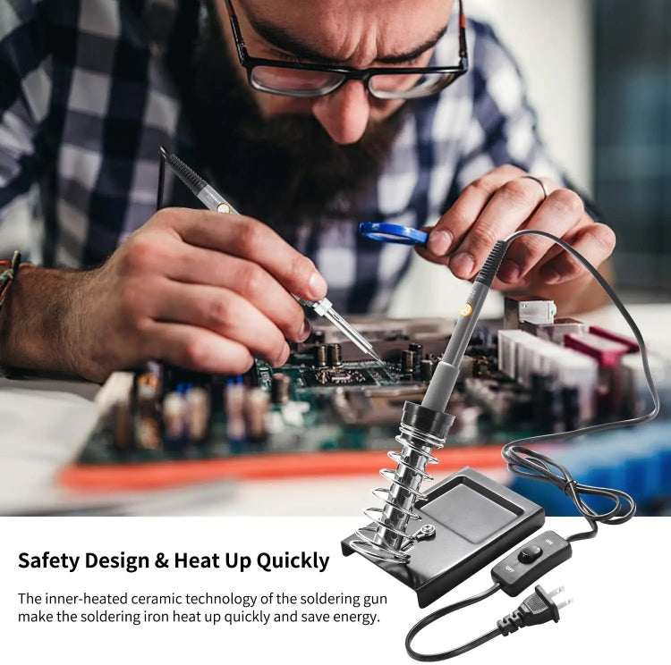 60W Adjustable Temperature Soldering Iron Set with VC830L Digital Multimeter