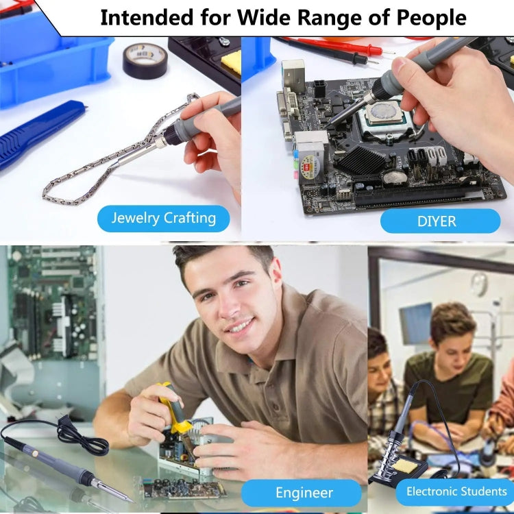 60W Adjustable Temperature Soldering Iron Set with VC830L Digital Multimeter