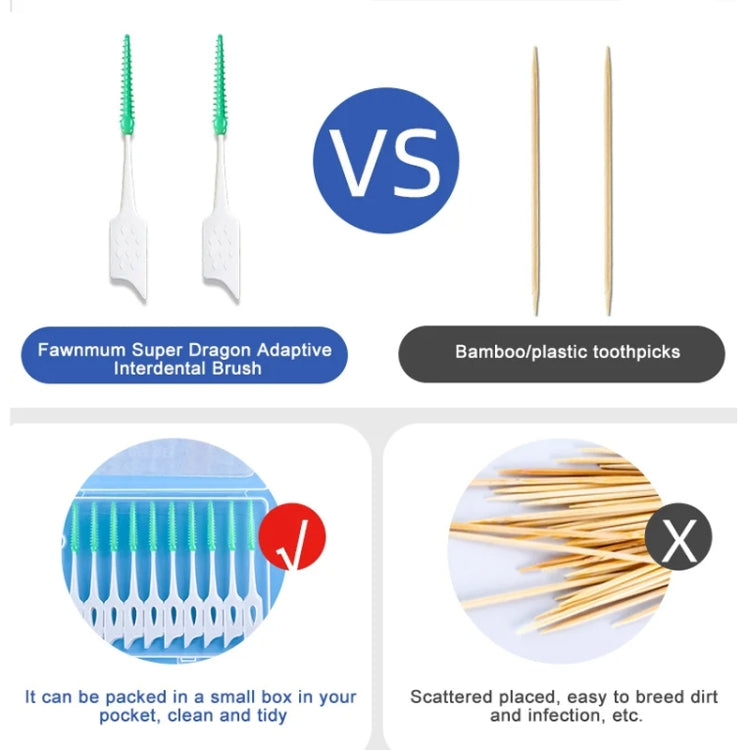 Fawnmum 150pcs /Box Silicone Interdental Brushes Dental Brushes Tooth Cleaning Gum