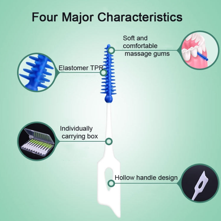 40pcs /Box Silicone Interdental Brushing Oral Cleaning Gap Brush