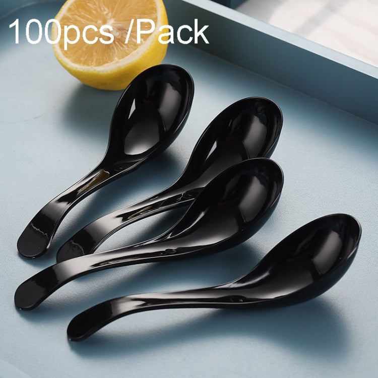 100pcs /Pack 12cm Disposable Plastic Meal Spoon Fast Food Soup Ladle
