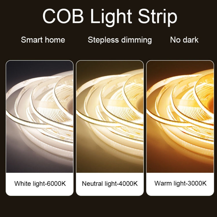 1m 24V 8mm Wide COB Adhesive Decorative LED Light Strip