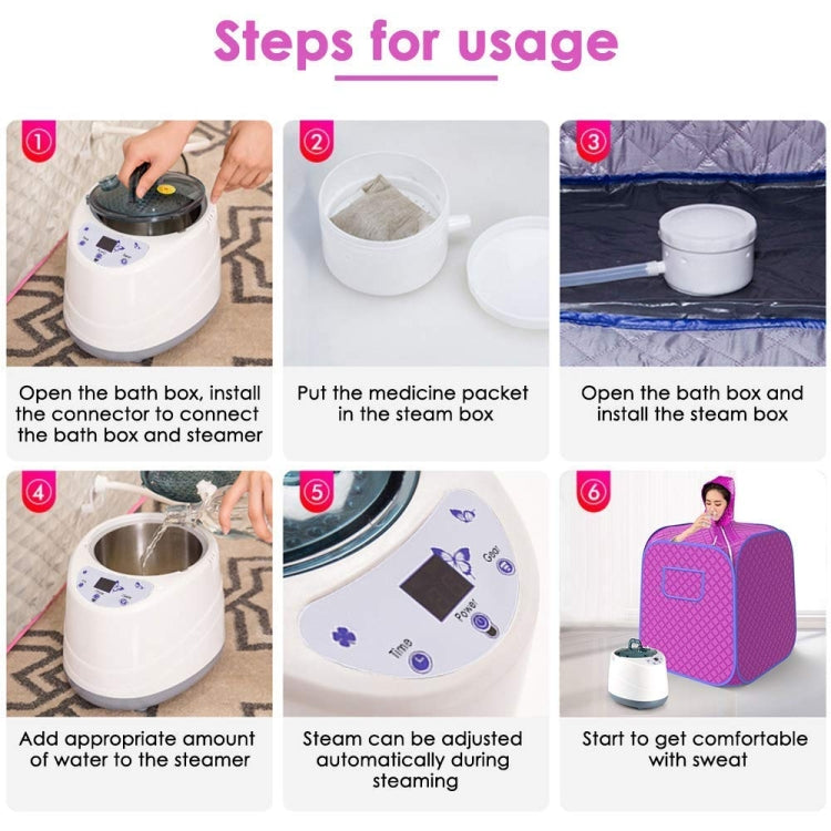 1000W Portable Steam Sauna Spa With Pot Set Weight Loss Skin Spa Machine