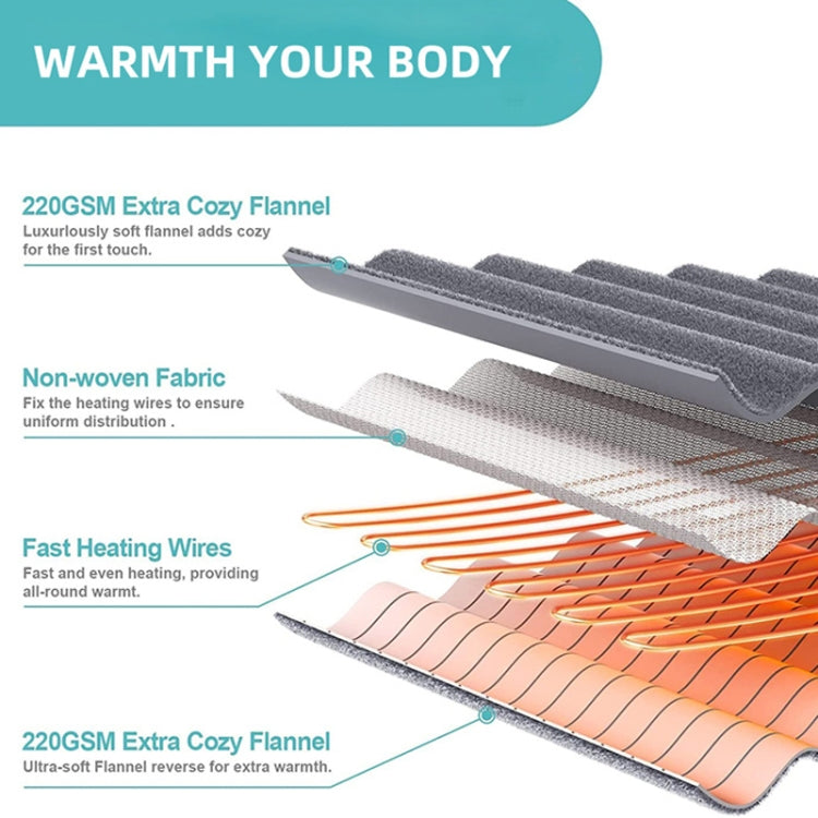 Electric Throw Wearable Heating Blanket Flannel Electric Quilt with Sleeves