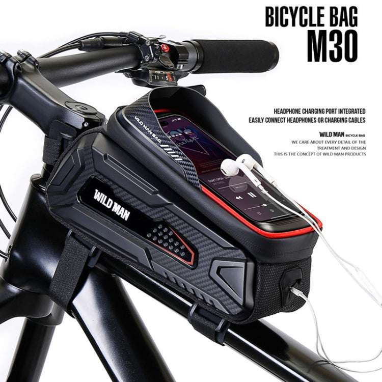 WILD MAN M30 1L Hard Shell Mountain Bike Front Beam Bag TPU Touch Screen Cycling Equipment Bag