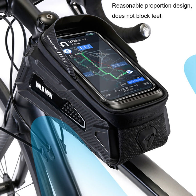WILD MAN M30 1L Hard Shell Mountain Bike Front Beam Bag TPU Touch Screen Cycling Equipment Bag