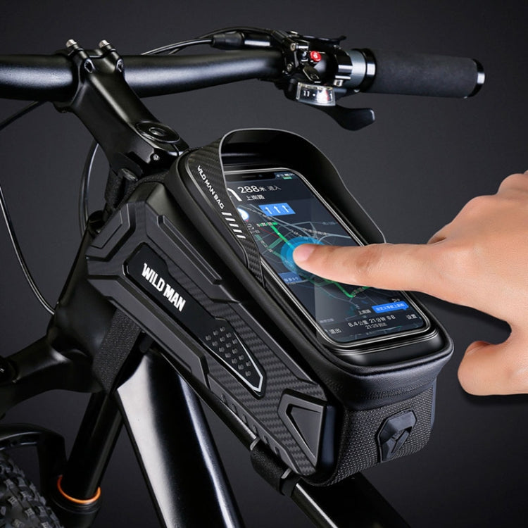 WILD MAN M30 1L Hard Shell Mountain Bike Front Beam Bag TPU Touch Screen Cycling Equipment Bag