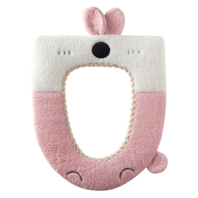 Washable Cartoon Rabbit Universal Toilet Seat Thickened Knitted Toilet Seat Cushion