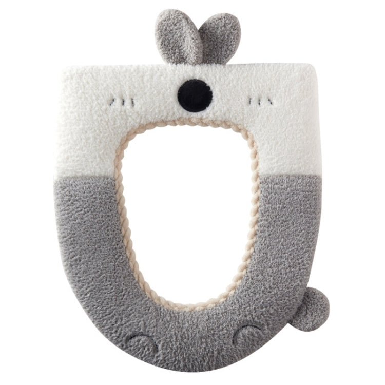 Washable Cartoon Rabbit Universal Toilet Seat Thickened Knitted Toilet Seat Cushion
