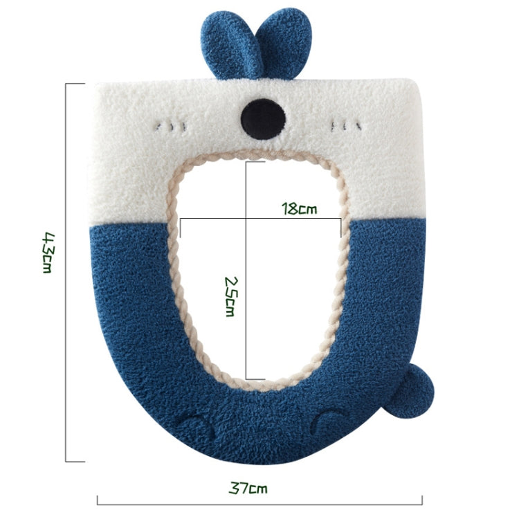 Washable Cartoon Rabbit Universal Toilet Seat Thickened Knitted Toilet Seat Cushion