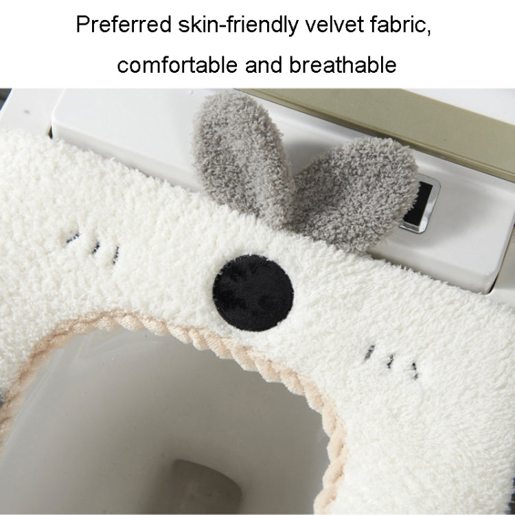 Washable Cartoon Rabbit Universal Toilet Seat Thickened Knitted Toilet Seat Cushion