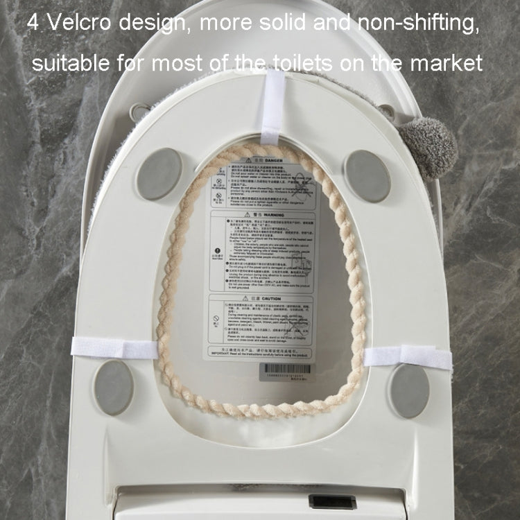 Washable Cartoon Rabbit Universal Toilet Seat Thickened Knitted Toilet Seat Cushion