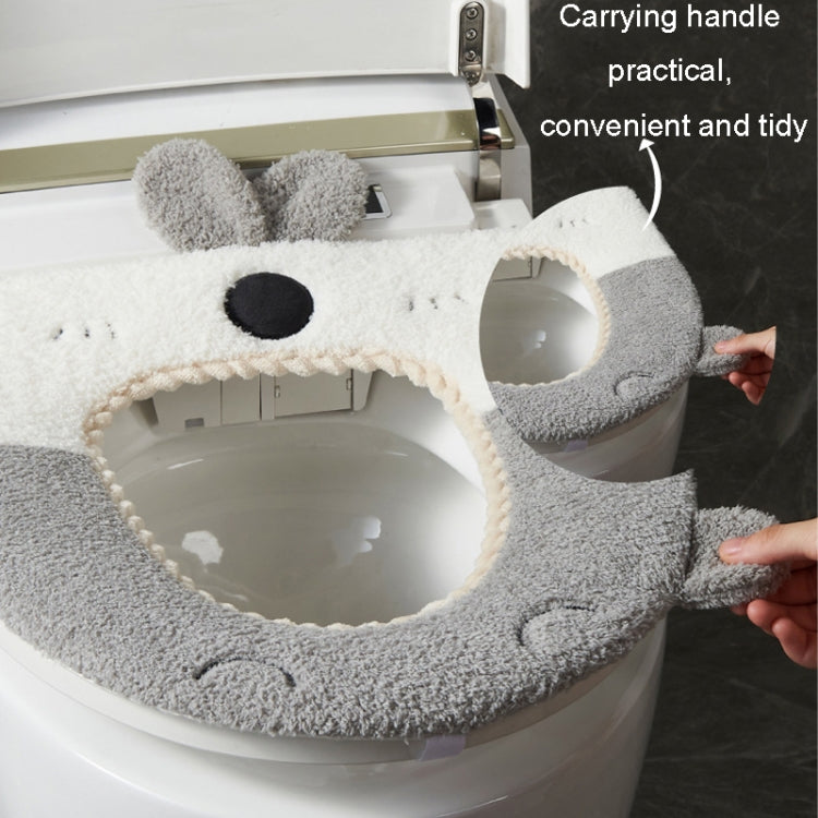 Washable Cartoon Rabbit Universal Toilet Seat Thickened Knitted Toilet Seat Cushion