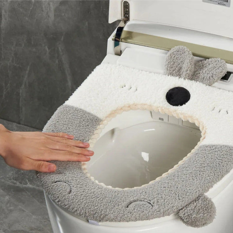 Washable Cartoon Rabbit Universal Toilet Seat Thickened Knitted Toilet Seat Cushion