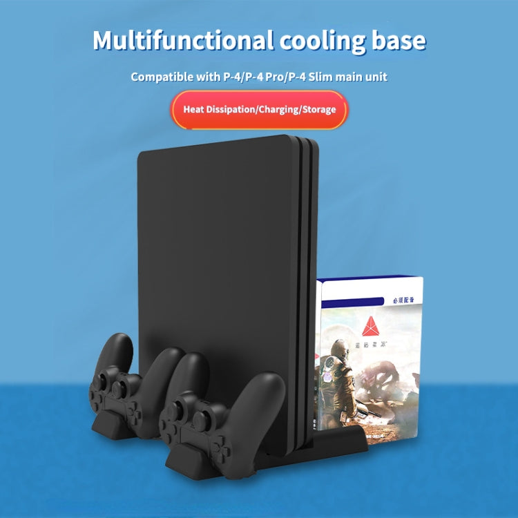 For PS4/PS4 Pro/PS4 Slim Host iplay Dual-seat Charging Multi-function Cooling Base Storage Bracket