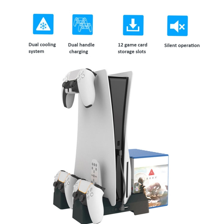 For PS5 iplay Dual-seat Charging and Cooling Base Bracket Storage Rack