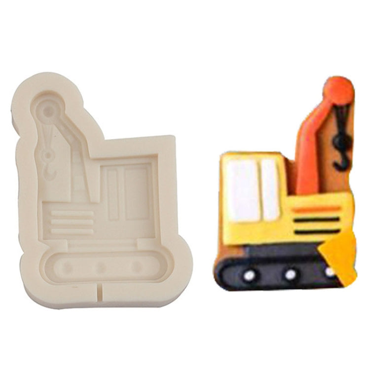 Cartoon Construction Site Tools Engineering Car Cake Decoration Molds