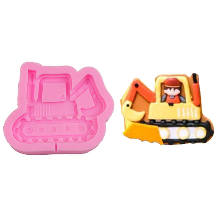 Cartoon Construction Site Tools Engineering Car Cake Decoration Molds