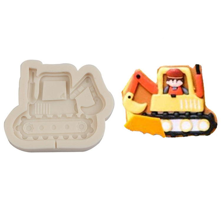 Cartoon Construction Site Tools Engineering Car Cake Decoration Molds