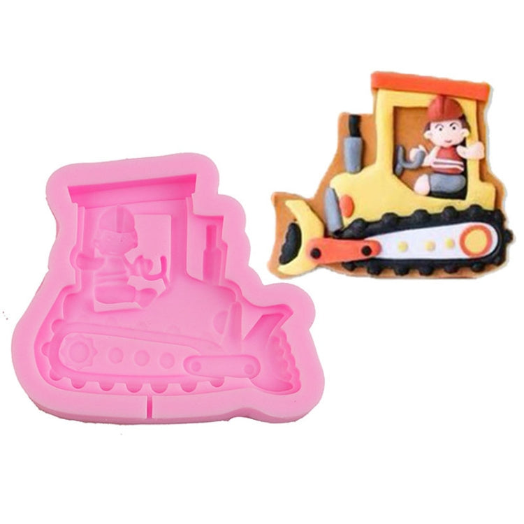Cartoon Construction Site Tools Engineering Car Cake Decoration Molds
