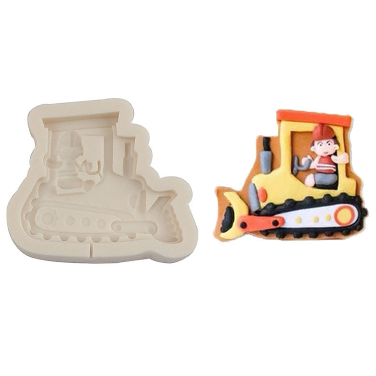 Cartoon Construction Site Tools Engineering Car Cake Decoration Molds