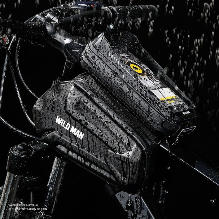 WILD MAN XT6 1.2L Mountain Bike EVA Hard Shell Waterproof Phone Touch Screen Top Tube Bag