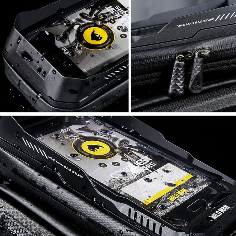 WILD MAN XT6 1.2L Mountain Bike EVA Hard Shell Waterproof Phone Touch Screen Top Tube Bag
