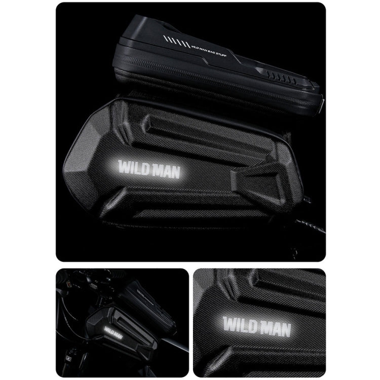 WILD MAN XT6 1.2L Mountain Bike EVA Hard Shell Waterproof Phone Touch Screen Top Tube Bag