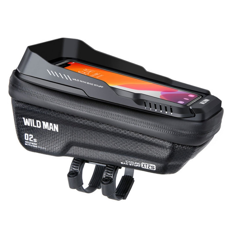 WILD MAN XT2S 1L EVA Hard Shell Mountain Bike Front Beam Bag Cycling Waterproof Phone Bag