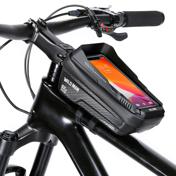 WILD MAN XT2S 1L EVA Hard Shell Mountain Bike Front Beam Bag Cycling Waterproof Phone Bag