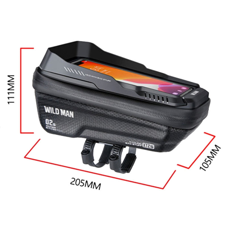 WILD MAN XT2S 1L EVA Hard Shell Mountain Bike Front Beam Bag Cycling Waterproof Phone Bag