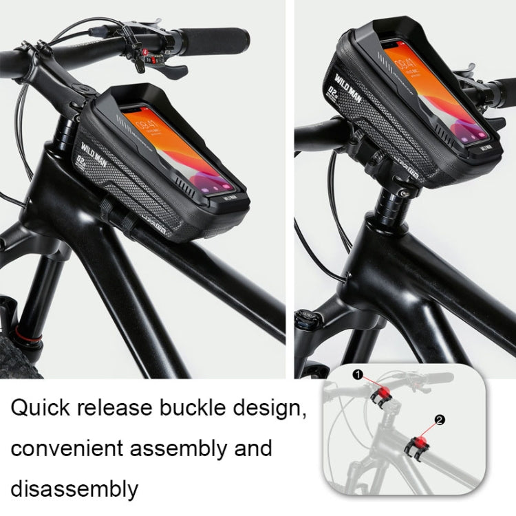 WILD MAN XT2S 1L EVA Hard Shell Mountain Bike Front Beam Bag Cycling Waterproof Phone Bag