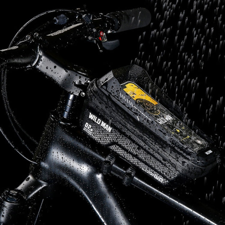 WILD MAN XT2S 1L EVA Hard Shell Mountain Bike Front Beam Bag Cycling Waterproof Phone Bag